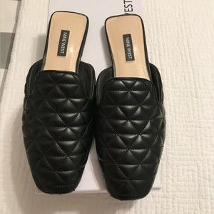 Nine West leather quilted mules